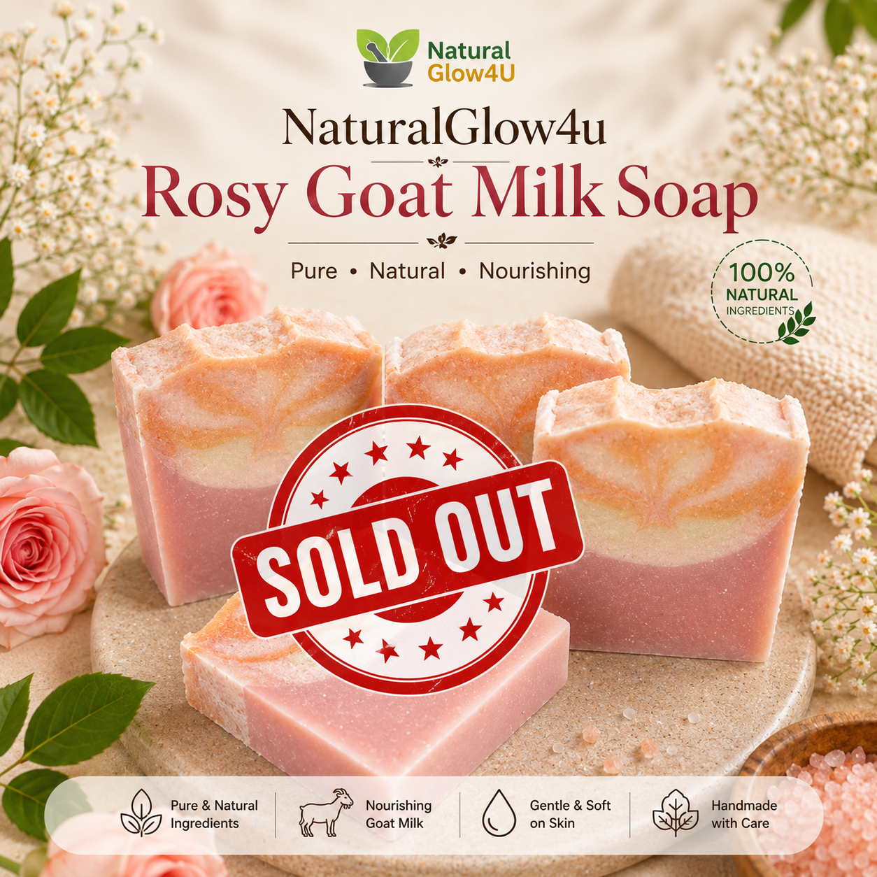 NaturalGlow4u Rosy Goat Milk Soap