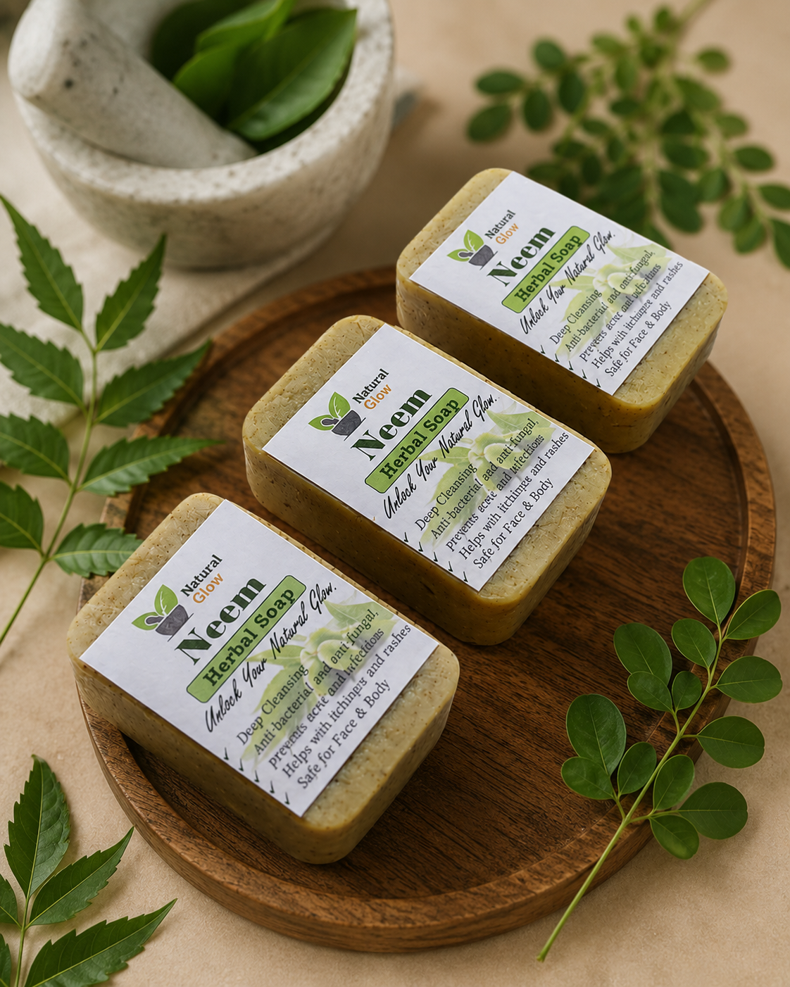 NaturalGlow4u Neem & Moringa Soap