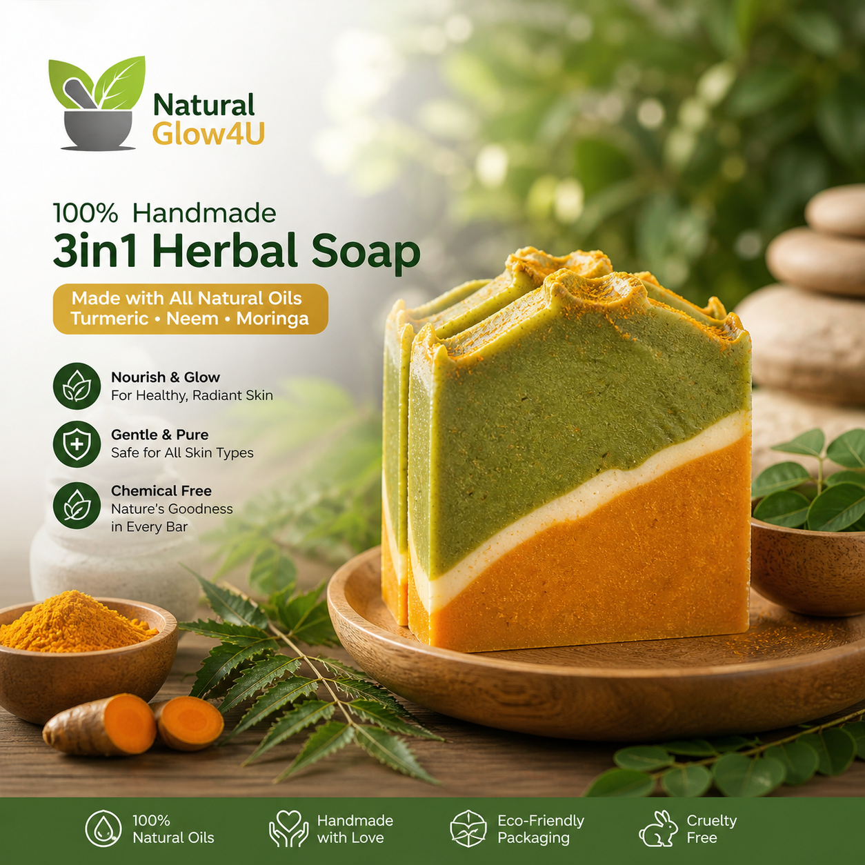 NaturalGlow4u New 3in1 Herbal Soap