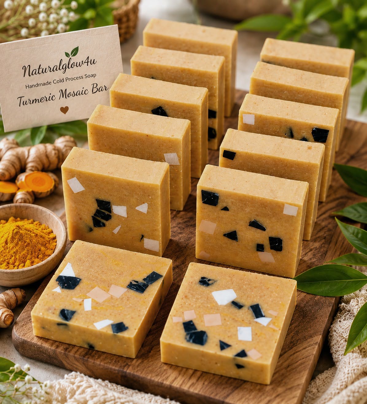 Turmeric Mosaic Bar handmade soap Bangladesh