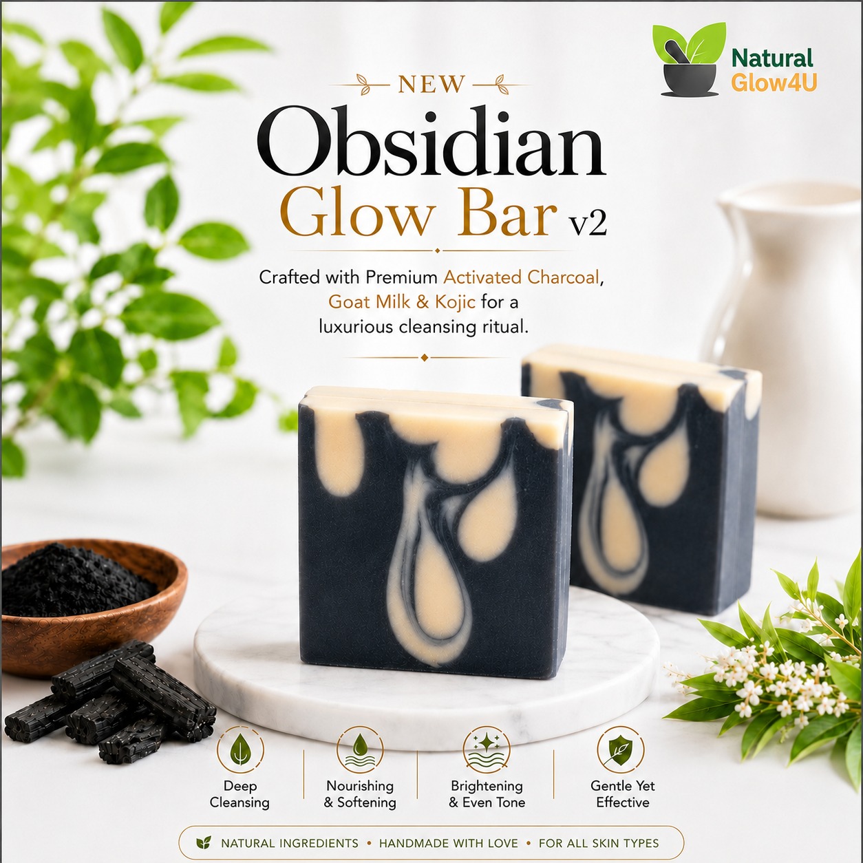 Obsidian Glow Bar v2 handmade soap Bangladesh